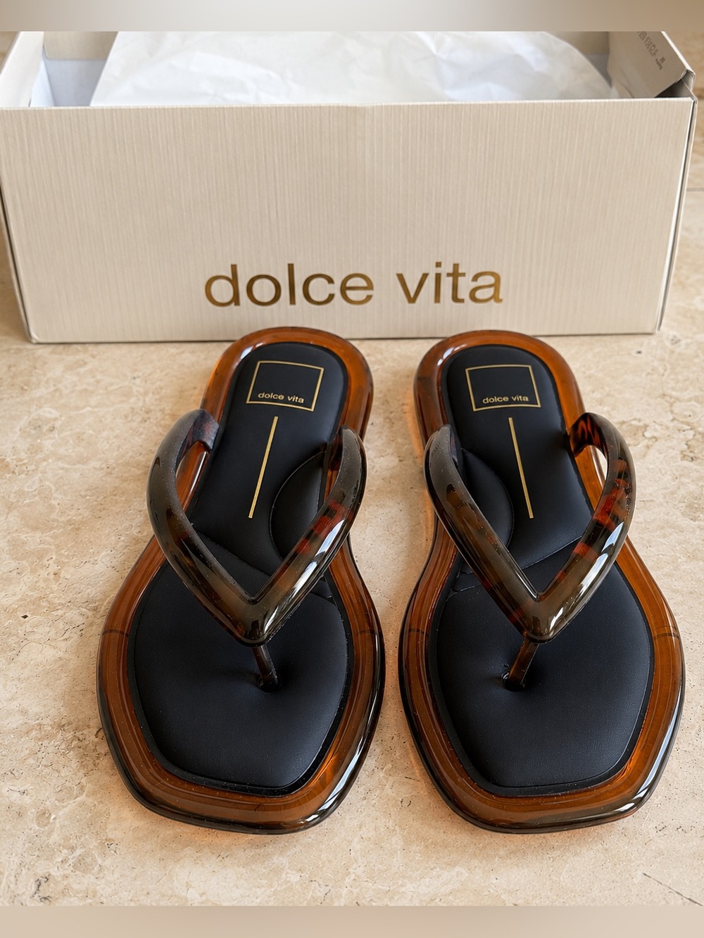 Dolce Vita Jozey Tortoise Jelly Sandals Size 8 NWT - Picture 1 of 8